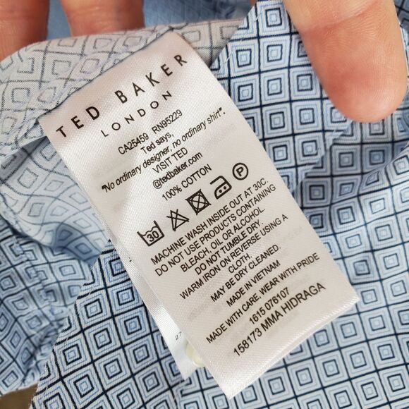 TED BAKER London 6 Short Sleeve Printed Button Down Shirt Collared Dress HIDRAGA - Picture 4 of 5